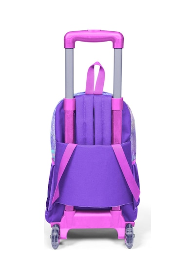 Coral High Kids Pembe Mor Fashion Girl Desenli Üç Bölmeli Çekçekli Okul Sırt Çantası 23955