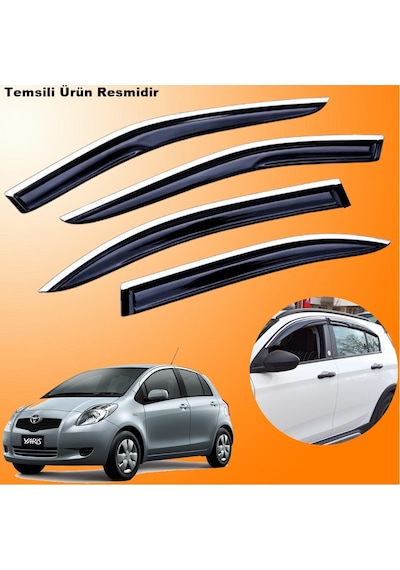 Toyota Yaris Krom Cam Rüzgarlığı Abs Nikelajlı Krom Mügen Cam Rüzgarlığı 2006-2012 Arası 4 Parça