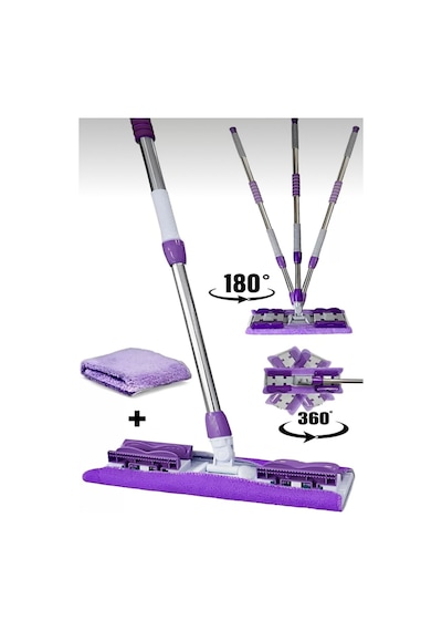 Teleskobik Mikrofiber Istediğin Bezi Tak Yer Duvar Cam Silme Mop Mandallı Kıskaçlı 1 Adet