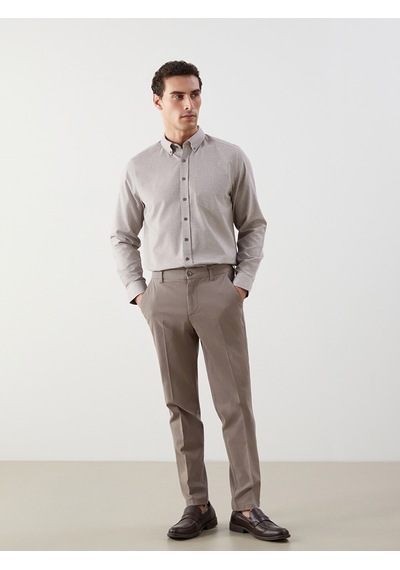 Lcwaıkıkı Classic Kahverengi Regular Fit Oxford Cepli Erkek Gömlek