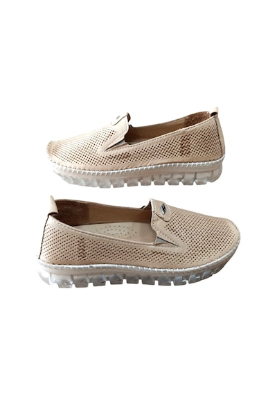 Castle Black 22385 Kadın Hakiki Deri Comfort Casual Ayakkabı Bej Siyah