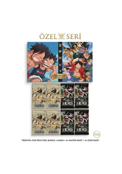 Cantex Tech One Piece Oyun Kartı Özel 2 Seri Bir Arada Black 4 Paket - Wanted 4 Paket 1 Adet Albüm Dahil