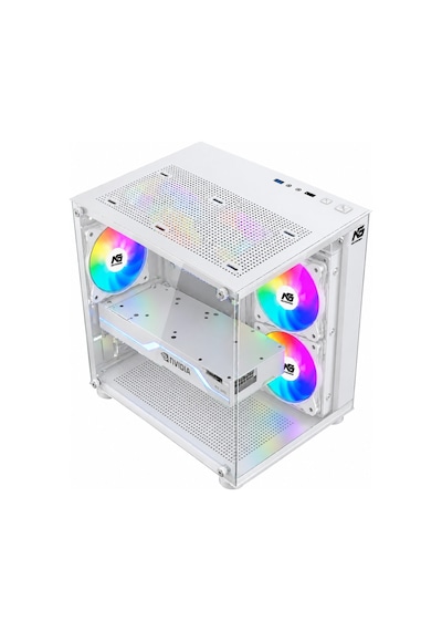 Orion Cube 3x Tuştan Değişen Rgb Fanlı M-atx Boş Bilgisayar Kasası Beyaz