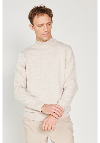 AC&Co / Altınyıldız Classics Erkek Bej Melanj Standart Fit Normal Kesim Yarım Balıkçı Yaka Triko Kazak Bej Melanj AC&Co / Altınyıldız Classics Erkek Bej Melanj Standart Fit Normal Kesim Yarım Balıkçı Yaka Triko Kazak Bej Melanj