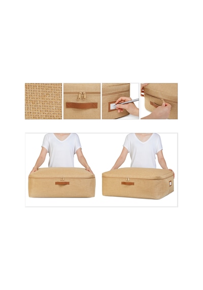 Ocean Home Textile 4'lü Büyük Boy Jüt Baza Altı Hurç Set 62 X 46 X 22 Cm Naturel