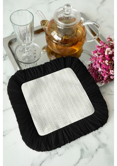 İnci Şerit Chevron Saçaklı Sunum Peçetesi-minimalist Modern Siyah Krem Bardak Altlığı Servis Mendili Gece Bebek Mavisi İnci Şerit Chevron Saçaklı Sunum Peçetesi-minimalist Modern Siyah Krem Bardak Altlığı Servis Mendili Gece Bebek Mavisi