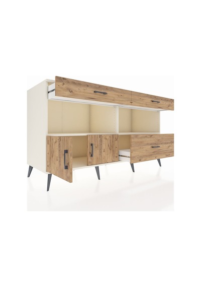 Kronos Konsol 2 Raflı 3 Çekmeceli 2 Kapaklı 176x59x99 Aytaşı-çam Aytaşı-çam