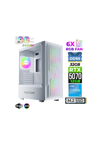 Fazeon Astra X690 i5-14400F 32 GB 1 TB M.2 NVMe SSD 12 GB RTX5070 Free Dos Masaüstü Oyuncu Bilgisayarı
