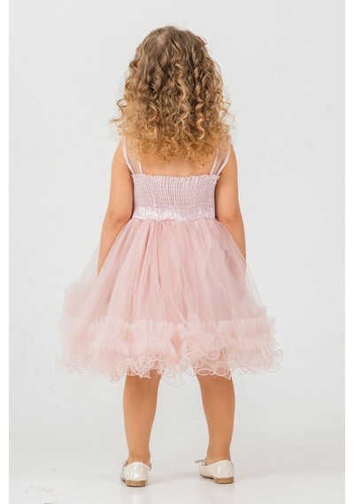 Mnk Baby & Kids Aizona Kız Çocuk Abiye M00782 Pudra