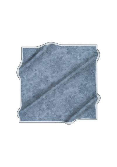 Aker Bulut Desen Saf İpek Sura Eşarp Mavi/gri - 325 Mavi/gri - 325