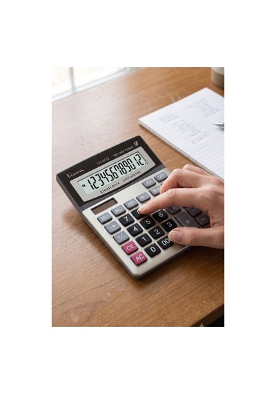 Hesap Makinesi Siyah Gri 14.5x19cm 1 Adet Ticon Ch-6412 12 Haneli Orta Boy Ofis Büro Masaüstü Hesap Makinası