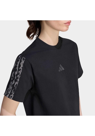 Adidas Seasonal Essentials Animal Print Kadın Siyah Tişört Kh1550