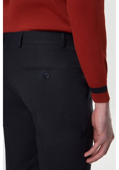 D's Damat Ds Damat Regular Fit Koyu Lacivert Düz Travel Kumaş Pantolon 6he03ob35320m 103