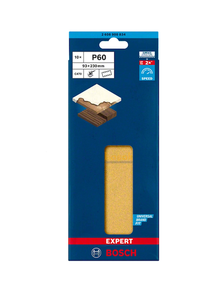 Bosch Expert C470 93 X 230 Mm 10'lu 60 Kum Zımpara Kağıdı 2608900834