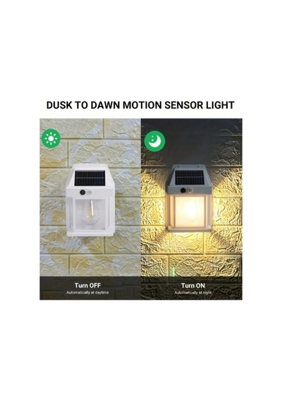 Hareket Sensörlü Güneş Enerjili Bahçe Led Ampul Su Geçirmez 3 Mod