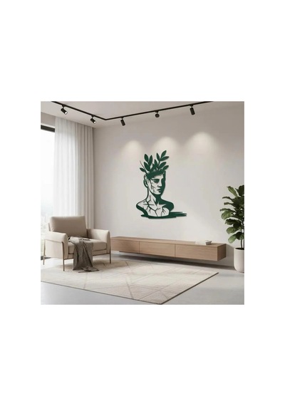 Filizlenen Zihin Metal Duvar Tablosu - Metal Duvar Sanatı - Altın - 60 X 75 Cm