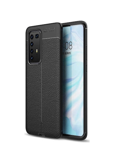 Huawei P40 Pro Kılıf Deri Görünümlü Renk Atmayan Dayanaklı Silikon Kapak Niss