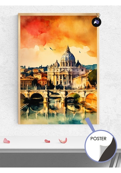 İtalya Roma Poster - Afiş - Dekoratif Duvar Posteri