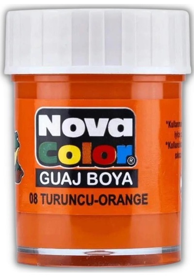 Turuncu Guaj Boya 25 ml 1 Adet Nova Color Su Bazlı 25 ml Guaj Boy Turuncu