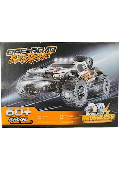 1:10 Scale 4wd Brushless Rc Araba - 60+ Km/h Yüksek Hızlı Araba - Off-road Extreme Adventure Turuncu