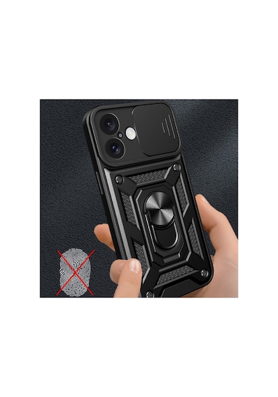 Apple iPhone Uyumlu 16 Kılıf Pars Lens Yüzüklü Silikon - Gold Bz8683140771713