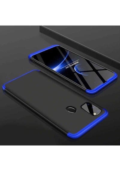 Samsung Uyumlu Galaxy M30s Kılıf Zore Ays Kapak Siyah-Mavi
