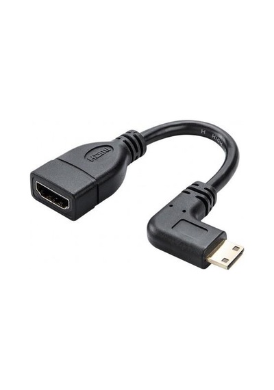 90 Derece Mini Hdmi Çevirici Mini Hdmi Erkek Hdmi Dişi 15 Cm Siyah