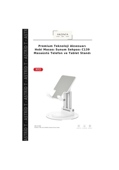 Premium Teknoloji Aksesuarı Hobi Masası Sunum Sehpası C139 Masaüstü Telefon Ve Tablet Standı