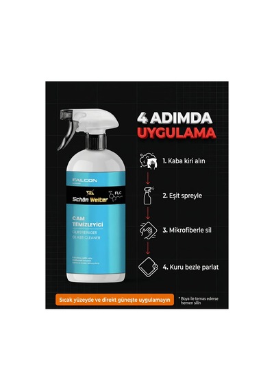 Araç Oto Cam Temizleyici Sprey 500ml Falcon