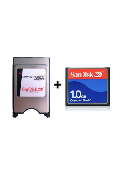 Sandisk 1 GB CF Kart Compact Flash + Pcmcia CF Adaptör Sandisk 1 GB CF Kart Compact Flash + Pcmcia CF Adaptör