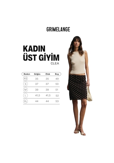 Grimelange Clea Kadın Yumuşak Ve Esnek Kumaşlı Sırt Dekolte Detaylı Slim Fit Taş Rengi Bluz