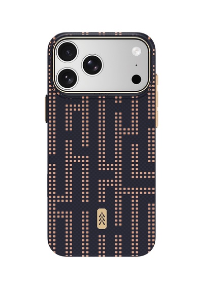 Apple iPhone 18 Pro Uyumlu Kılıf M-safe Şarj Özellikli Raptic Aramid Skin Serisi Karbon Kapak Lacivert