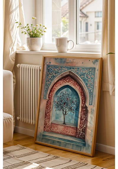 Premium Geleneksel Motifli Yaşam Ağacı Çerçeveli Tablo - Lüks Ramazan Serisi Sanatsal Duvar Dekoru Kayın Premium Geleneksel Motifli Yaşam Ağacı Çerçeveli Tablo - Lüks Ramazan Serisi Sanatsal Duvar Dekoru Kayın