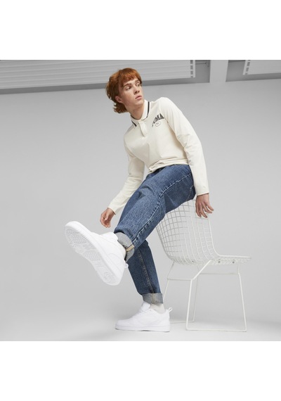 Puma Rebound V6 Low Unısex Spor Ayakkabı Beyaz Gri Beyaz - Gri