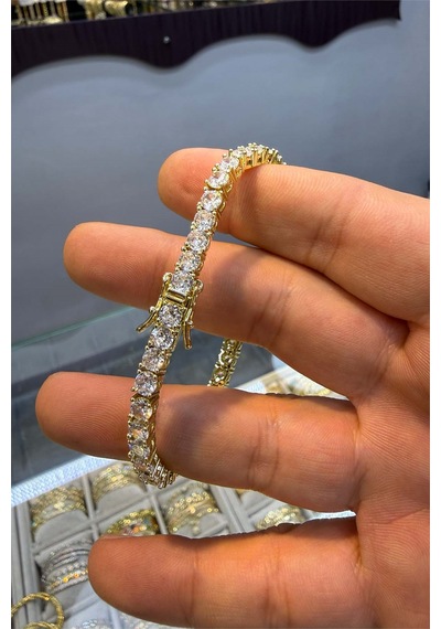 5 Mm Su Yolu Döküm Bileklik Altın