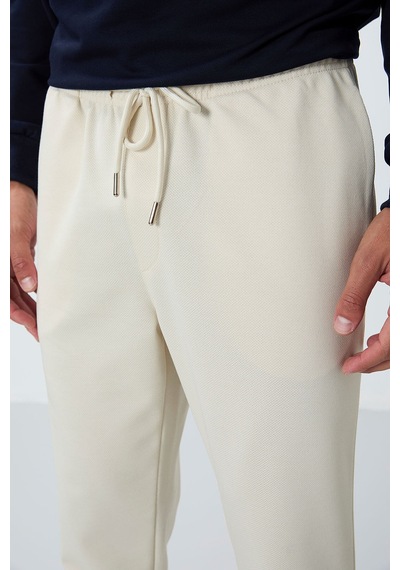 Tommy Life Bej Yüzeyi Dokulu Standart Fit Erkek Eşofman Alt - 82155