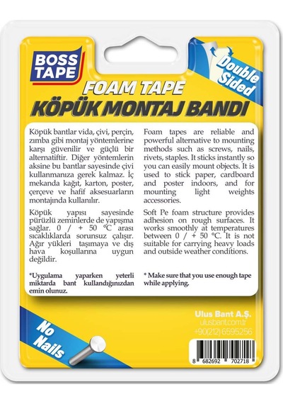 5 Kg Köpük Montaj Aksesuar Yapıştırma Bandı 19 MMx2mt