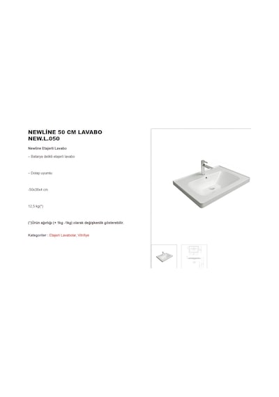 Newline Etajerli Lavabo 50 x 38 x 4.5 CM