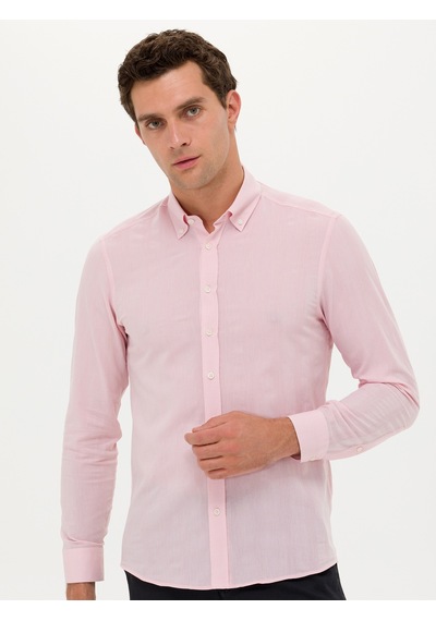 Cacharel Pembe Slim Fit Uzun Kollu Gömlek