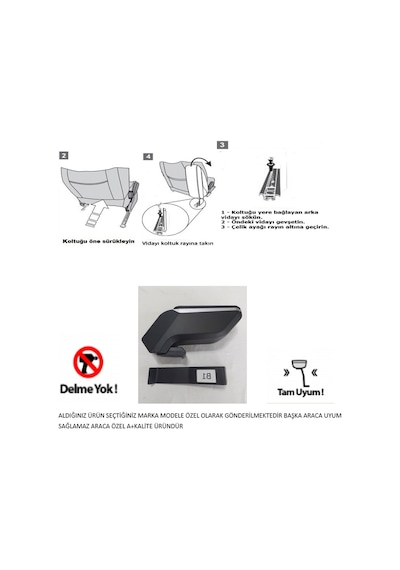 Peugeot 301 2012-2023 Kolçak Kol Dayama Metal Ayak A+kalite Oem