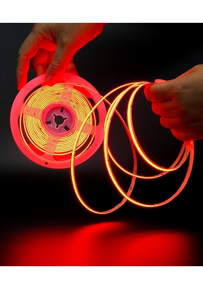 12v Cob Şerit Led Kırmızı Işık - Metrede 360 Led - 5 Metre 5 METRE