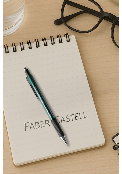 Faber-Castell Grip 1345/47 Versatil Kalem, 0.7 mm, Koyu Yeşil, Ergonomik Tutuş, Yaylı Uç, Uzun Silgi