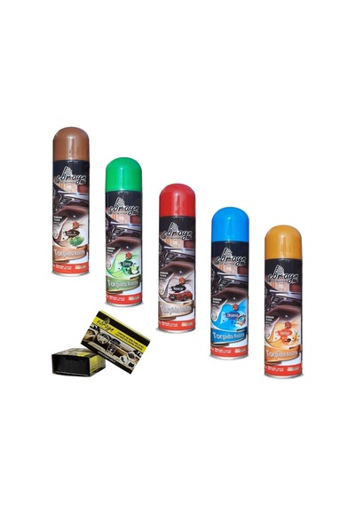 Araç İçi Torpido Plastik Parlatıcı 220ml Sprey Ebrayn 5 Ad+sünger