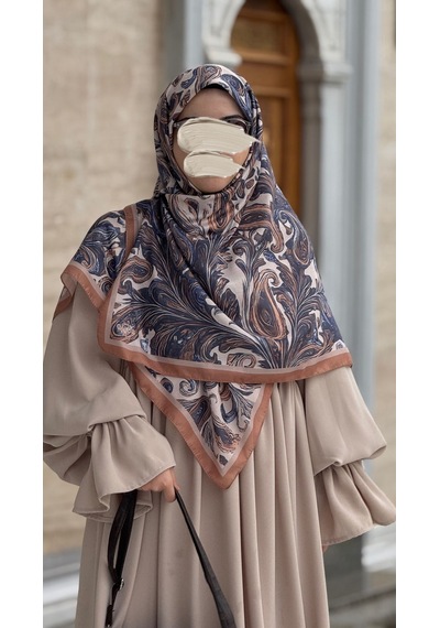Qalortex Scarf Pamuklu Soft Açelya Desen Eşarp-taş Tsş