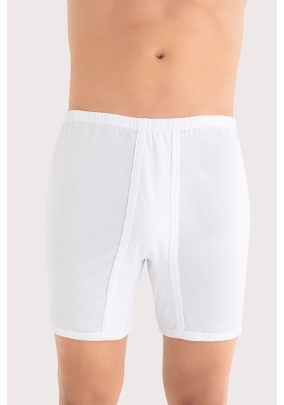 Arma Yıldız Erkek Paçalı Külot Boxer 6'lı Paket Beyaz %100 Pamuk Penye Beyaz