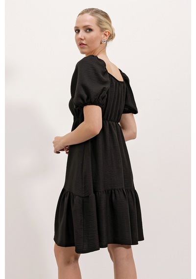 Bigdart 2351 Kloş Poplin Elbise - A.siyah 001