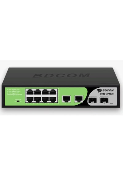 Bdcom S1500-8p2g2s 12 Port Gıgabıt 8xpoe 90w 2xrj45 2xsfp Yönetilemez Switch