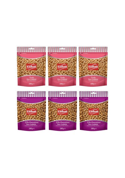 Tadım Çifte Kavrulmuş Sarı Leblebi Ve Tuzlu Sarı Leblebi 180 Gr 6 Lı Karma Paket 180 G