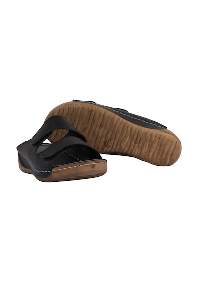 Napa Shoes Ayarlanabilir Çift Bantlı Hakiki Deri Ortopedik Rahat Taban Kadın Terlik Napa-232 Siyah Napa Shoes Ayarlanabilir Çift Bantlı Hakiki Deri Ortopedik Rahat Taban Kadın Terlik Napa-232 Siyah