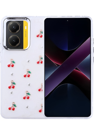 Teleplus Xiaomi Poco X7 Pro Kılıf Kutup Simli Desenli Kiraz Kapak